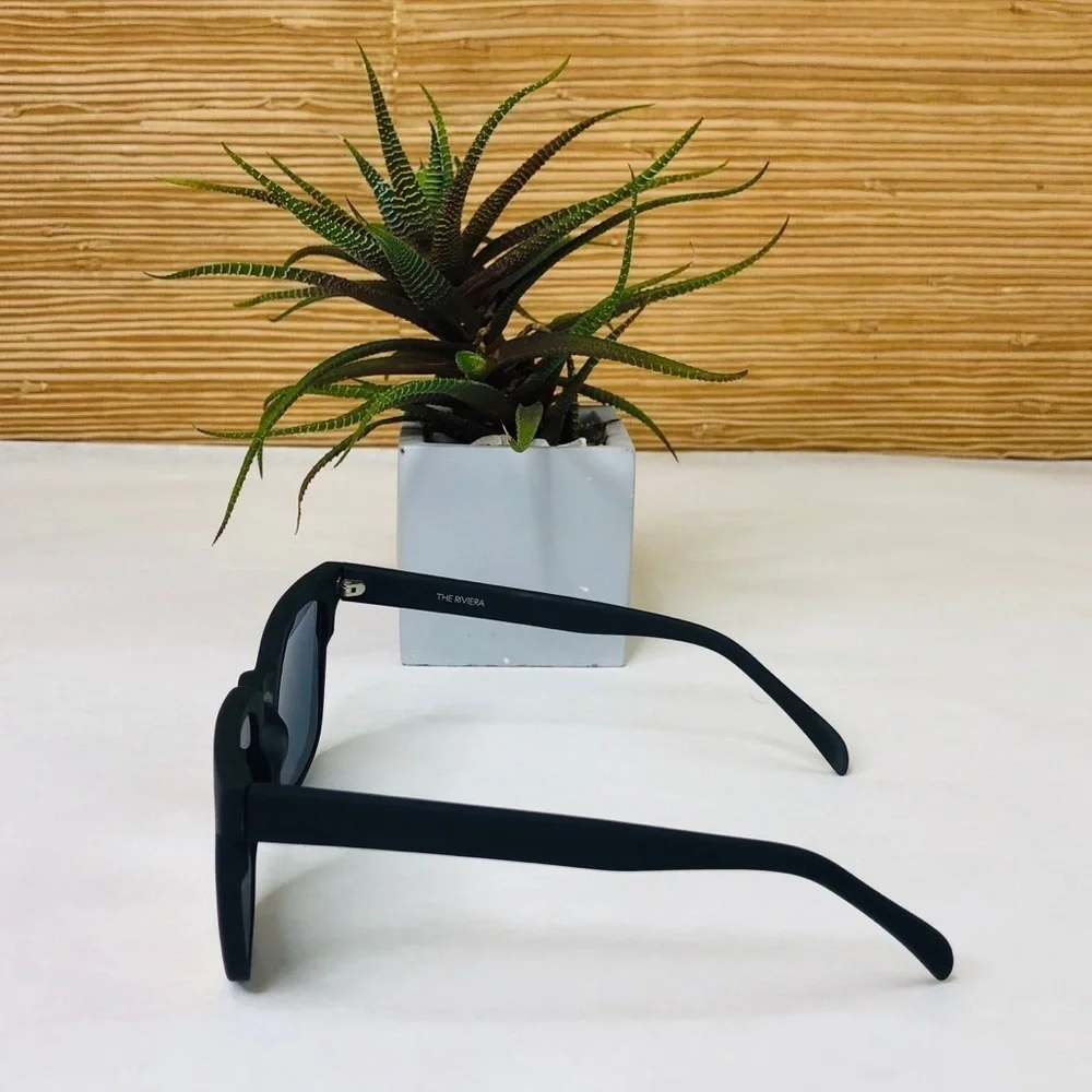 KOMONO Riviera Black Rubber Sunglasses NEW mirrored